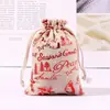 Bolsa de regalo navideña de algodón y lino con diseño bronceador, calendario de adviento con cuenta regresiva del 1 al 24, bolsa para envolver dulces