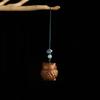 Sándalo Verde Búho Tallado Cadena para Teléfono Móvil Llavero para Hombres y Mujeres, Lindo Colgante de Animalito, Regalo Creativo de Decoración para Teléfono Móvil