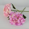 Atacado transfronteiriço 57 peças de flores de hortênsia artificiais impressas em 3D com toque hidratante para decoração de casa e casamento, flores artificiais acabadas
