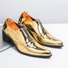 Moda Transfronteriza Zapatos de Cuero de Tacón Alto Brillantes para Hombre Boda Fiesta Graduación Zapatos para Piernas Zapatos Casuales de Negocios Slip-on