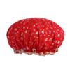 Gorro de Ducha Doble Capa con Estampado Dorado para Mujer, Impermeable para Bañarse, Uso en Casa, Poliéster Algodón Láser + Peva, Protección Capilar Impermeable Mejorada
