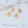 Chapado en cobre oro de 14K superficie lisa flor pequeña capullo rosa trébol de cuatro hojas trébol de tres hojas hojas dobles colgante accesorios hechos a mano para DIY
