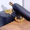 Anillo Retro Ancho Abierto Vintage de Alta Gama con Diamantes Brillantes Cepillado Nicho Lujo Ligero Apilable para Mujeres