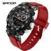 Reloj Digital Popular Sanda Versión Coreana Multifunción Doble Pantalla Luminoso Impermeable para Deportes de Montañismo al Aire Libre Reloj para Hombre