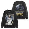 Camiseta de Manga Corta Estampada de Ronaldo Ronaldo Retro Americano Transfronterizo Vintage Holgada Pesada de Cuello Redondo Sudadera con Capucha