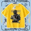 Roupa sem marca Camiseta de Manga Curta Força Delta Modelo Novo 2026 para Crianças Meninos Algodão Puro Top Força Delta