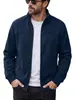 Jaqueta de fleece estilo americano para homens, outono e inverno, com gola alta, zíper e bolsos laterais, casaco cardigan casual para atividades ao ar livre
