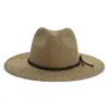 Sombrero de ala ancha de alta calidad transfronterizo para hombre y mujer sombrero de jazz británico costura de color protección solar parasol sombrero de Panamá para viaje