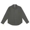 Roupa Masculina Muqiu Lyocell Corte Relaxado Gola Cubana Manga Longa Camisa Masculina Solta Casual Gola Lapela Jaqueta Camisa