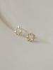 Pendientes de Plata de Ley 925 con Aguja para Mujer Zirconia Ramas y Hojas Corona Pequeña Moda Simple Elegante Planta Pequeña Flor Pendientes Japoneses y Coreanos
