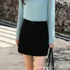 Falda de pana color marrón Melad para mujer, nuevo estilo otoño 2026, petite, falda bodycon de línea A de cintura alta retro