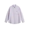 Yidao Vintage 2026 Otoño Nuevo Retro Japonés Simple Color Sólido Bolsillo de Parche Holgada Casual Camisa de Manga Larga para Hombre