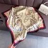 Lenço de Seda com Estampa Estilo Coreano Padrão Corrente, Xale de Alta Qualidade, Lenço de Pescoço com Proteção Solar, Lenço Quadrado Pequeno, Lenço de Cabeça, Lenço Feminino