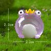Nueva Linda Corona Luminosa Rana Pequeña Paisaje en Miniatura Decoración de Acuario Pequeños Adornos Accesorios de Rana Pequeña Coloridos DIY