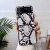Para Huawei P50Pocket Funda de Cuero Serpentine Plegable Zflip4 Patrón Cebra Funda Dura de PC Zflip5 Funda Protectora