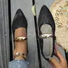Zapatos planos casuales versátiles sin cordones de talla grande transfronterizos para mujer, nuevo estilo europeo y americano de verano, zapatos de vestir bajos de alta gama