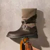 Botas Martin de Moda Otoño 2026 con Suela Gruesa para Aumentar Altura para Mujer, Botines Casuales Versátiles con Cordones para Estudiantes de Moda