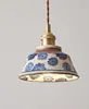 Luminária Pendente de LED Cerâmica Estilo Japonês para Quarto com Janela de Canto, Sala de Jantar, Varanda Cerâmica Vintage Estilo Americano, Corredor Vintage, Luminária Pendente Mid-Century
