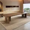 Conjunto de mesa de chá e cadeiras em madeira maciça estilo wabi-sabi Sala de chá nórdica Recepção de escritório Mesa para preparo de chá Mesa de chá de painel grande em madeira original minimalista
