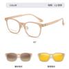 2208 Montura ovalada pequeña TR90 tres en uno montura de gafas magnética gafas de sol de moda lente magnética lente plana venta al por mayor