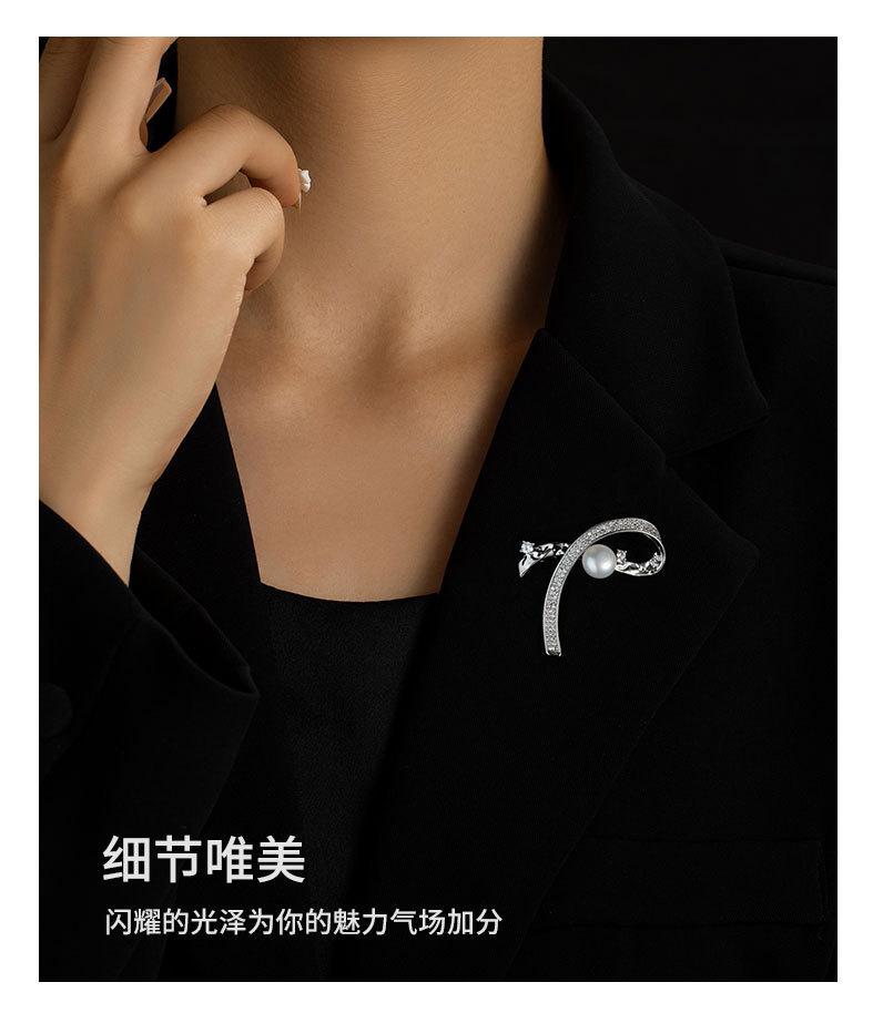 优雅平衡系几何形胸针小众高级感淡水珍珠不规则胸花新