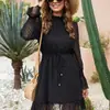 Foto Real de Puesto Amazon Comercio Exterior Transfronterizo Moda Femenina Vestido de Manga Larga Versátil Ajustado en Stock