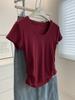Camiseta Feminina de Manga Curta Camiseta Feminina de Verão Slim-fit Curta Top Slim-fit Pequena Camiseta Feminina com Clavícula