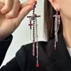 Cheio de Vibes de Garota Picante~ Doces e Descolados, Brincos de Argola Estilo Dark Único, Brincos Longos com Franjas Emagrecedores com uma Vibe Elegante