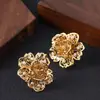 Pendientes Elegantes de Palacio Estilo Vintage Francés, Flor de Peonía Hueca Tridimensional, Pendientes de Lujo Ligero con un Diseño Refinado y Único