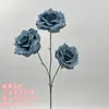 Flores artificiales azul bruma para bodas al por mayor, flores falsas de color bruma oscura para escenario de salón de bodas, decoración floral de fondo de pasillo