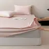 Categoría materna e infantil A 60 algodón gorro de cama de algodón de una sola pieza protector de colchón color sólido 100 algodón cubrecama protector de colchón totalmente cerrado