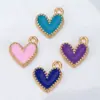 Pulseira Colar Pingente Acessório DIY Materiais Seis Cores Coração Liga Metálica Pingente Único Conector de Pingente Acessório