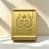 Estatueta de Buda de Ouro Puro 999 para o Ano de Nascimento, Estátua de Buda das Oito Divindades Guardiãs com Moldura de Folha de Ouro, Presente de Negócios para Idosos, Oração por Bênçãos