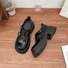 Zapatos de Cuero Vintage de Moda para Mujer 2025, Estilo Universitario, Menuditas, Suela Gruesa, Aumentan la Altura, Mocasines, Boca Baja