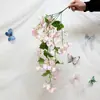 Flores de buganvilia artificiales para telón de fondo de sala de transmisión en vivo de bodas, colgante de pared, guirnalda de flores para techo, decoración de interiores de sala de estar, flores de seda de alta gama