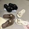 Pantuflas para Mujer para Usar Fuera de Casa, Antideslizantes, Sandalias de Plataforma Gruesa de Moda y Versátiles de Alto Valor para Mujer para Usar Fuera de Casa, Pantuflas al Por Mayor