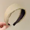 Diadema de punto estilo retro americano de ala ancha, de alta gama, adecuada para frentes amplias, a la moda, versátil para uso diario y para ir al trabajo, pinza para el pelo y accesorio para el cabello