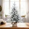 Decoraciones navideñas, arreglos de escenas en miniatura, árboles de mesa, mini árboles de Navidad cubiertos de nieve, PE al por mayor