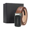 Cinturón de Cuero Genuino en Stock, Cinturón de Piel de Vaca de Segunda Capa Amarillo-Marrón con Hebilla Automática, Cinturón de Piel de Vaca al por Mayor en Guangzhou, Entrega Directa del Fabricante