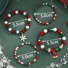 Pulseras de Perlas Navideñas Nuevas Transfronterizas Paquete de Cuatro Pulseras para Mujer Pulseras de Papá Noel Copo de Nieve Navidad al por Mayor