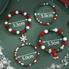 Enfeites de Natal Transfronteiriços Floco de Neve Chapéu de Natal Pulseira Rena com Contas Boneco de Neve Pulseira Conjunto de Joias Atacado
