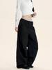 Pantalones de Trabajo Yongfang Americano Retro para Hombre y Mujer con Diseño Plisado Tridimensional, Pantalones Holgados Casuales de Moda con Caída y Pierna Recta