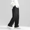 Pantalones Estilo Hong Kong para Hombre Estudiante Cortos Rectos Estilo Coreano Holgados de Pierna Ancha Pantalones de Traje Casual para Jóvenes Hombre