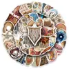 50 Peças de Adesivos Estilo Boho Ins, Itens Realistas Tecidos Estilo Retrô, Caderno de Graffiti, Adesivos para Celular e Diário