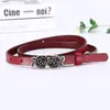 Cinturones de Cuero para Mujer al por Mayor, Cinturones de Cuero Lisos Negros Simples con Hebilla, Cinturones Delgados Decorativos Casuales Versátiles de Moda