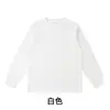 Camiseta base de color sólido de algodón puro de peso pesado, estilo callejero americano, 180g, camiseta de manga larga unisex, versátil y de corte holgado, adecuada para adolescentes