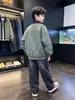 Chaqueta de Retazos para Niños Primavera y Otoño 2026 Nueva Chaqueta de Otoño para Niños Estilo Delgado para Niños Mayores, Elegante y a la Moda
