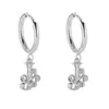 Pendientes de Acero Inoxidable Chapado en Oro 18K con 26 Letras, Pendientes de Zirconia con Forma de Ola de Lujo, Pendientes Elegantes
