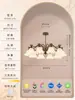 Candelabro de espectro completo estilo vintage para proteger los ojos, 6 luces, diseño de lujo francés para sala de estar, comedor, dormitorio, madera de nogal, iluminación para toda la casa, hierro forjado
