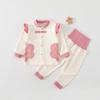 Conjunto Dividido Antibacteriano para Bebé 7A Algodón Puro Ropa de Otoño para Bebé y Pantalones de Otoño Ropa Interior Cálida de Invierno para Niños Cintura Alta Protección de Vientre